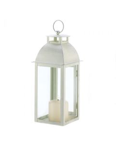 DISTRESSED IVORY CANDLE LANTERN